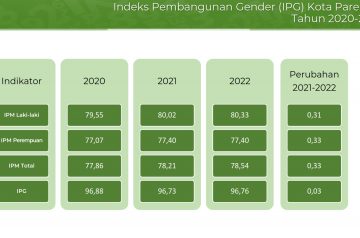 Indeks Pembangunan Gender Kota Parepare Tahun 2020- 2022